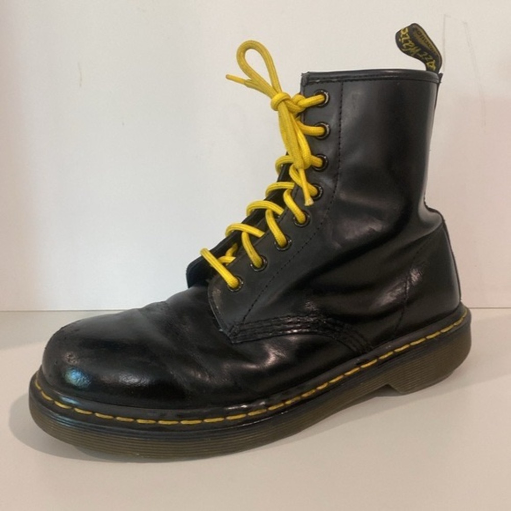 Dr. Martens 1460 Smooth Black Oxford Leather Lace Up Combat Style Boots Size 7